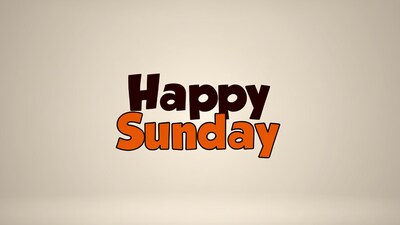 Happy Sunday text illustration