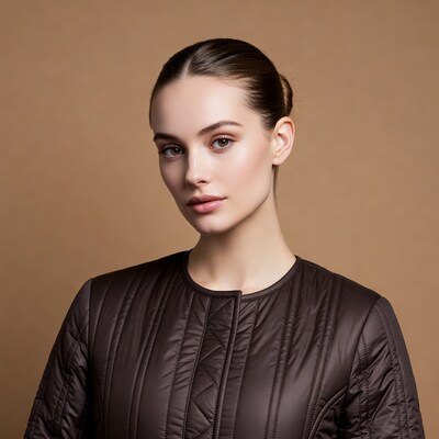 Woman in brown puffer jacket