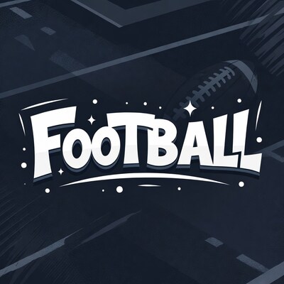 Football Text with Ball Illustration