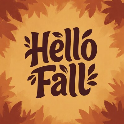 Hello Fall Leaves Illustration