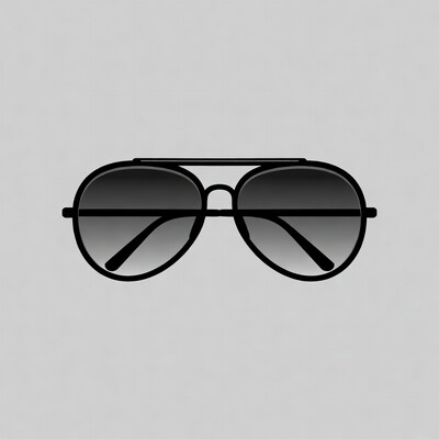 Aviator Sunglasses on Gray Background