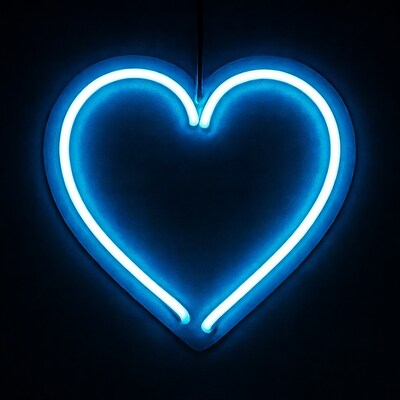Glowing Neon Heart Sign