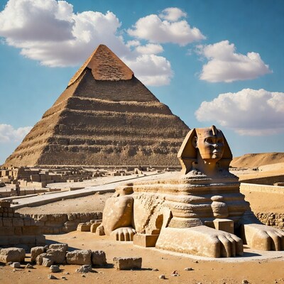 Great Sphinx and Pyramid Giza