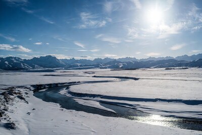 Snowy River in Winter Mountains