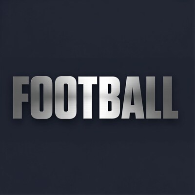 Shiny FOOTBALL Text on Dark Background