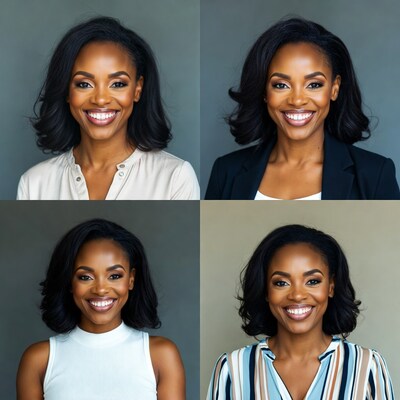 Smiling African-American woman headshots