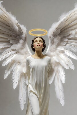 Girl angel with wings and halo
