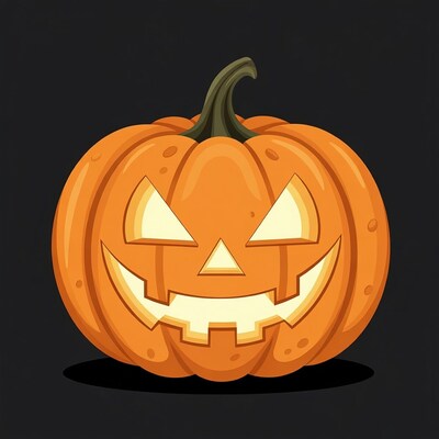 Carved Jack-o-Lantern Pumpkin Illustration