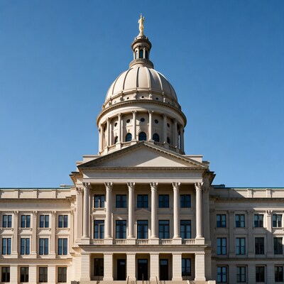 Oklahoma State Capitol with golden statue
