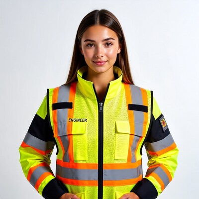 Female engineer in hi-vis vest