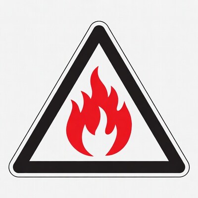 Red Flame Warning Sign