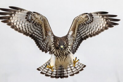 Red-tailed Hawk Flying with Wings Spread