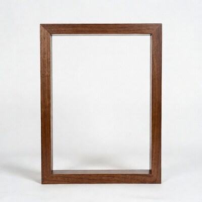 Empty Walnut Wood Picture Frame