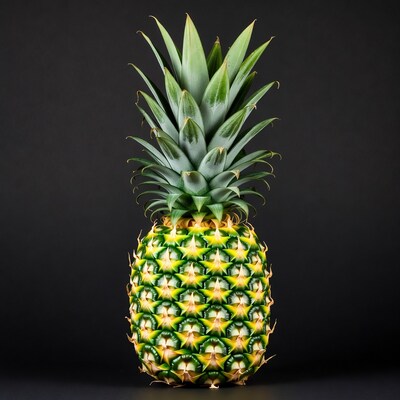 Pineapple on black background