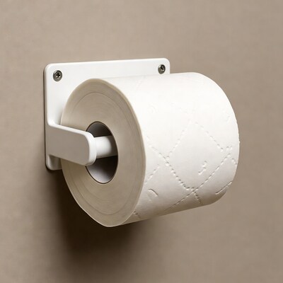White Toilet Paper on Wall Holder