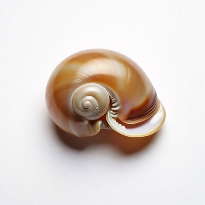 Brown seashell on white background