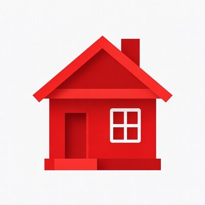 Red Paper House Illustration