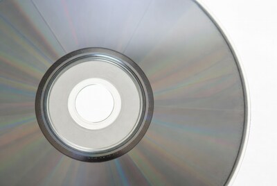 Close-up of blank CD disc