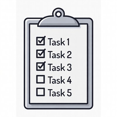Clipboard with checked task list