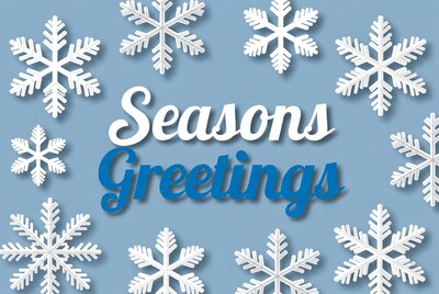 Seasons Greetings with Snowflakes