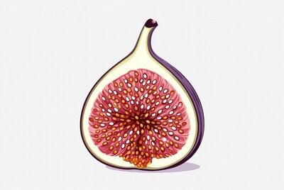 Sliced Fig Fruit Illustration