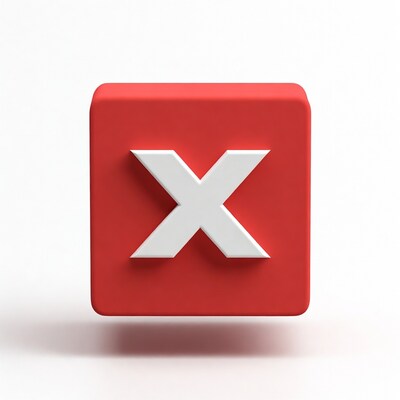 Red 3D X Mark Icon