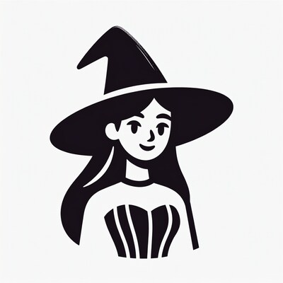 Smiling Witch Girl Illustration