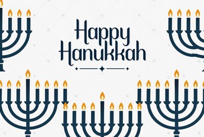 Happy Hanukkah Menorah Illustration