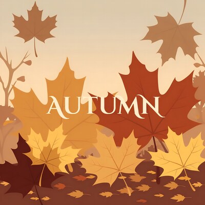 Autumn Leaves with Text Illustration
