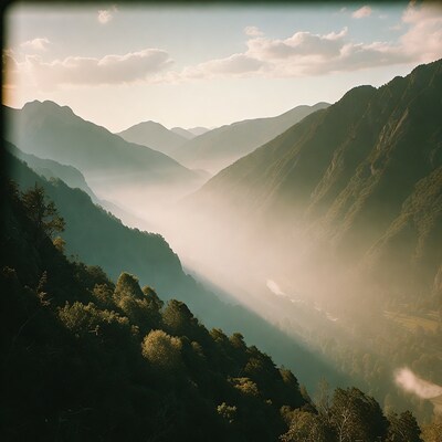 Misty Mountains at Sunrise