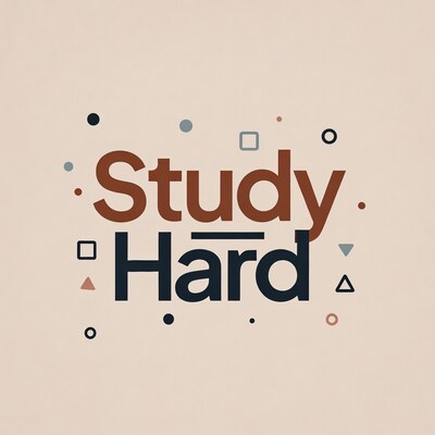 Study Hard Typography Illustration