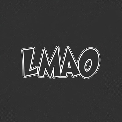 LMAO text on black background