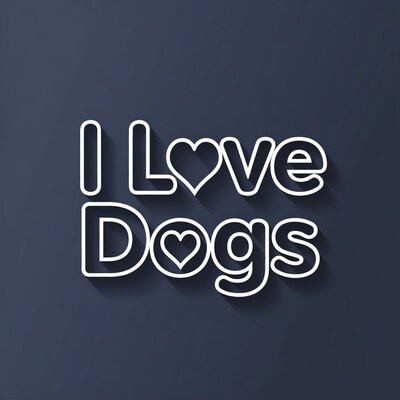 I Love Dogs text graphic