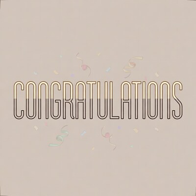 Congratulations Text with Confetti