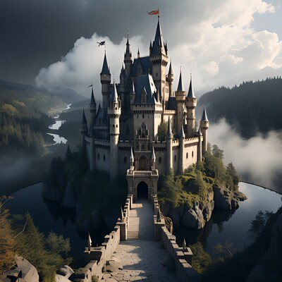 Majestic Castle on Island Bridge