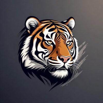 Fierce Tiger Head Illustration