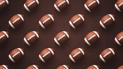 Football Pattern on Dark Background