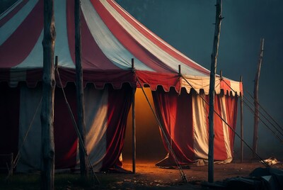 Circus tent at night