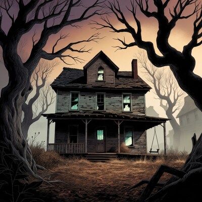 Haunted House in Foggy Forest