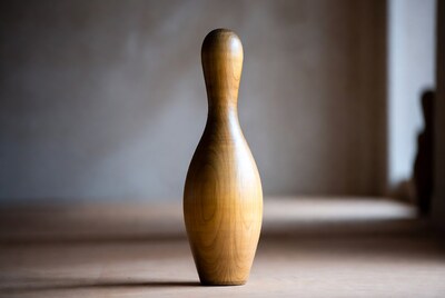 Wooden Bowling Pin Standing