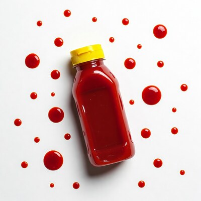 Ketchup Bottle with Splashes