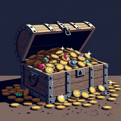 Open Treasure Chest with Gold Coins