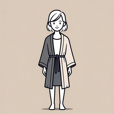 Woman wearing kimono illustration