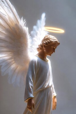 Boy angel with wings and halo