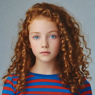 Girl with red curly hair