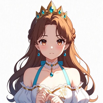 Anime girl with jeweled crown