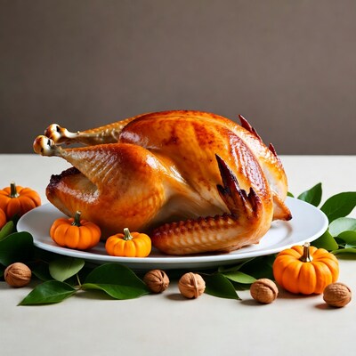 Roasted Turkey with Pumpkins and Walnuts