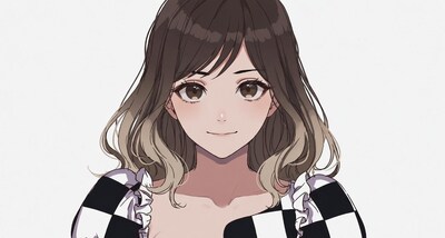 Anime girl with brown ombre hair