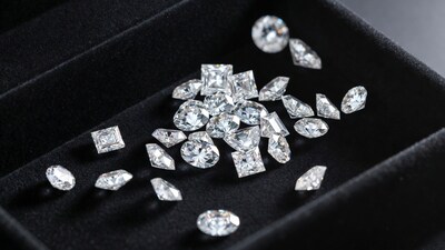 Diamonds in black velvet box