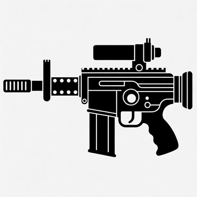 Black Silhouette Assault Rifle